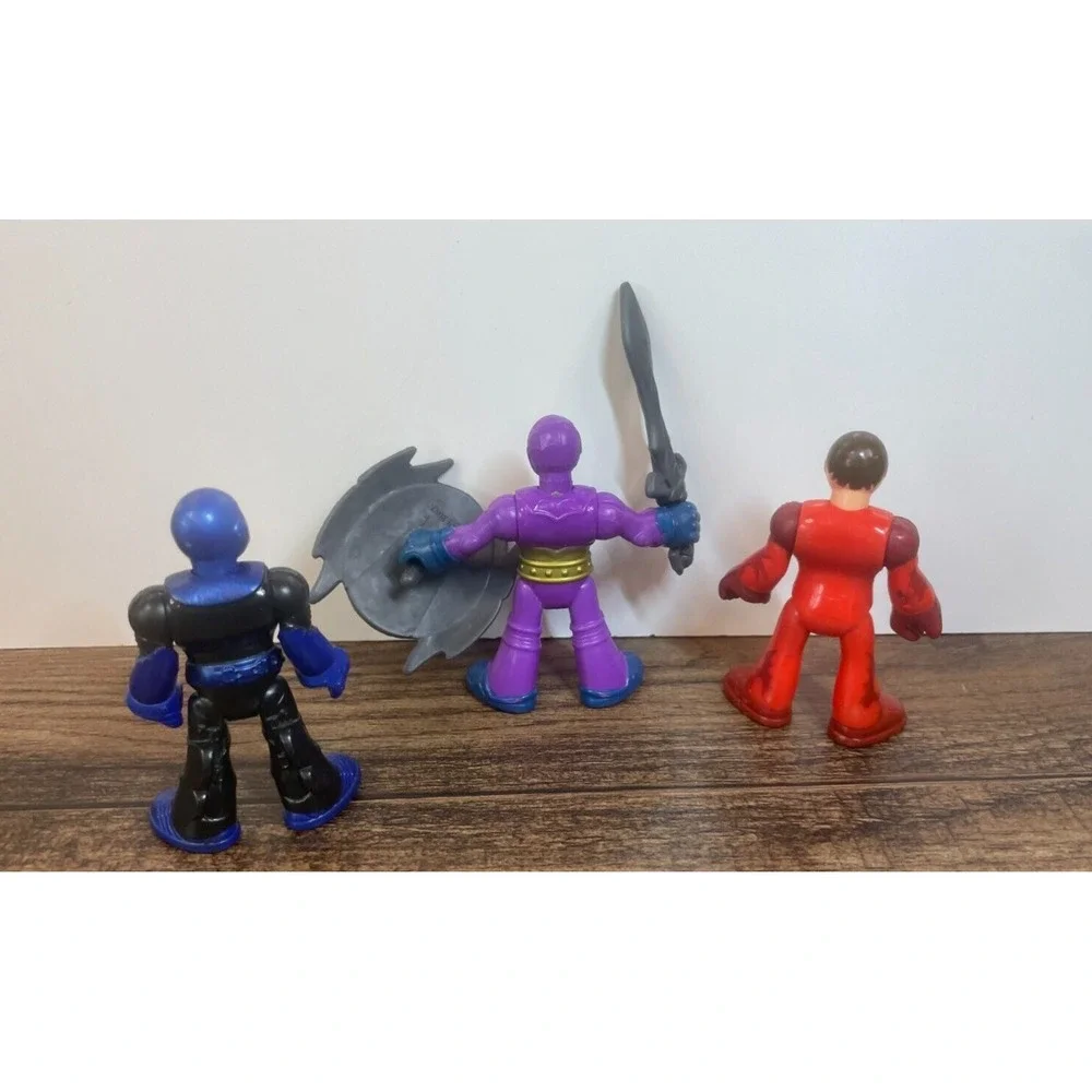 Lot of 3 Imaginext Knight Figures Armor Masks Shield Sword Moon